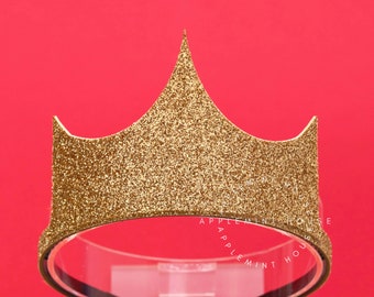 Princess crown, birthday crown, Red Jasmine crown, Gold glitter crown, Princess costume headband, kids crown headband, Adult crown