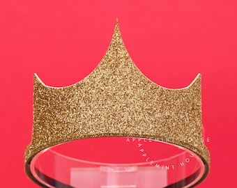 Princess crown, birthday crown, Red Jasmine crown, Gold glitter crown, Princess costume headband, kids crown headband, Adult crown