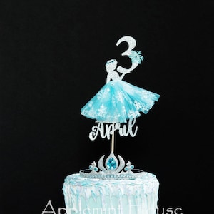 Ice Queen Cake topper,  birthday Cake topper, Princess cake topper, Ice Princess birthday Cake, Frozen cake topper, Princess cake topper