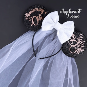 Jubiläum Ohren, Micky Ohren, Hochzeit Maus Ohren, Disney Ohren, Minnie Ohren, Jubiläum Micky Ohren, Benutzerdefinierte Micky Ohren, Maus Ohren Stirnband