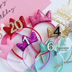 birthday crown, Crown headband, birthday crown headband with age, baby crown, girl crown, women crown, birthday party favor, idea, gift