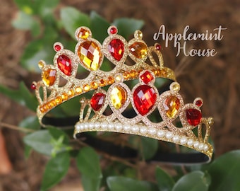 Belle Crown, Princess Crown, Belle Gold Crown Headband, Belle Tiara, Birthday Crown, Belle Costume Crown, Girl Birthday Gift