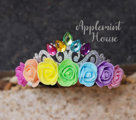 Burlas Deseo Novia Corona de cumpleaños corona de flores diadema de corona de - Etsy España