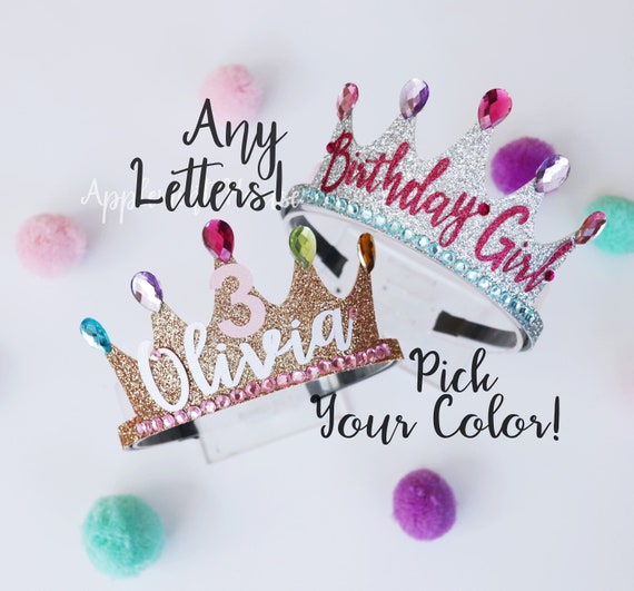 coronas purpurina, coronas personalizadas, coronas de cumpleaños