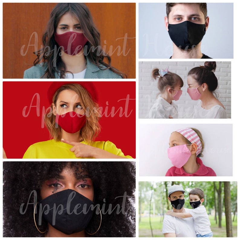 Cotton Face Mask with filter pocket Adult and kids Unisex Etsy