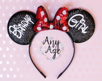 Red Polka dot Minnie Mouse birthday Ears, birthday Minnie ears, Minnie mouse ears, Polka dot Minnie Ears headband, Red Minnie Mickey ears
