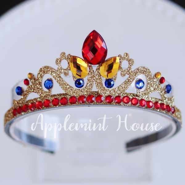 Couronne blanche de reine des neiges, couronne de reine des neiges, couronne d’or de princesse, couronne d’anniversaire, bandeau de princesse, bandeau d’enfant et de couronne, couronne de costume