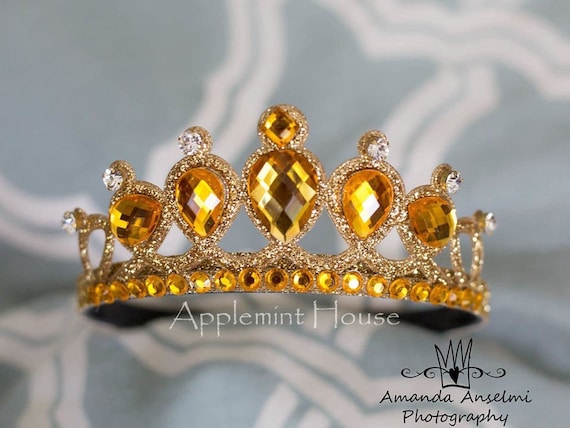 Gold Glitter Belle Crown: Princess Costume Tiara Headband - Etsy Israel