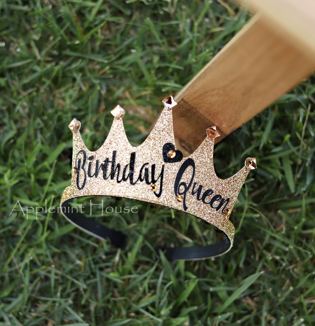 Birthday Crown Custom Birthday Party Crown Birthday Queen Tiara Customized Crown Glitter Gold Crown With Age Adults Women Crown Etsy UK