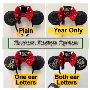 Graduation Ears, 2026 Graduation Mickey Ears, Graduation Hat Ears, Minnie Ears, Class of 2026 Mickey Ears, Senior Graduation Minnie Ears image 9