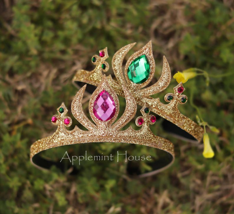 Anna Crown, Anna Headband, Frozen Crown, Princess Crown, Birthday Crown, Princess Costume Crown, Glitter Gold and Glitter Silver Crown image 2