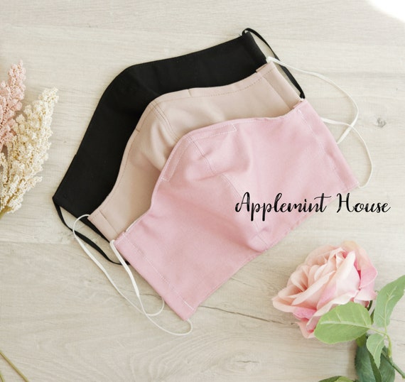 Cotton Face Mask With Filter Pocket Adult And Kids Unisex Etsy