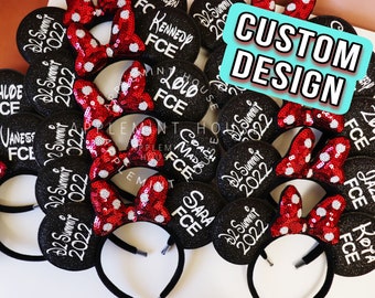 Custom Mickey ears, Team Minnie  ears, Mouse ears, Personalized ears, School team logo , Dance team ears, cheerleading Headband