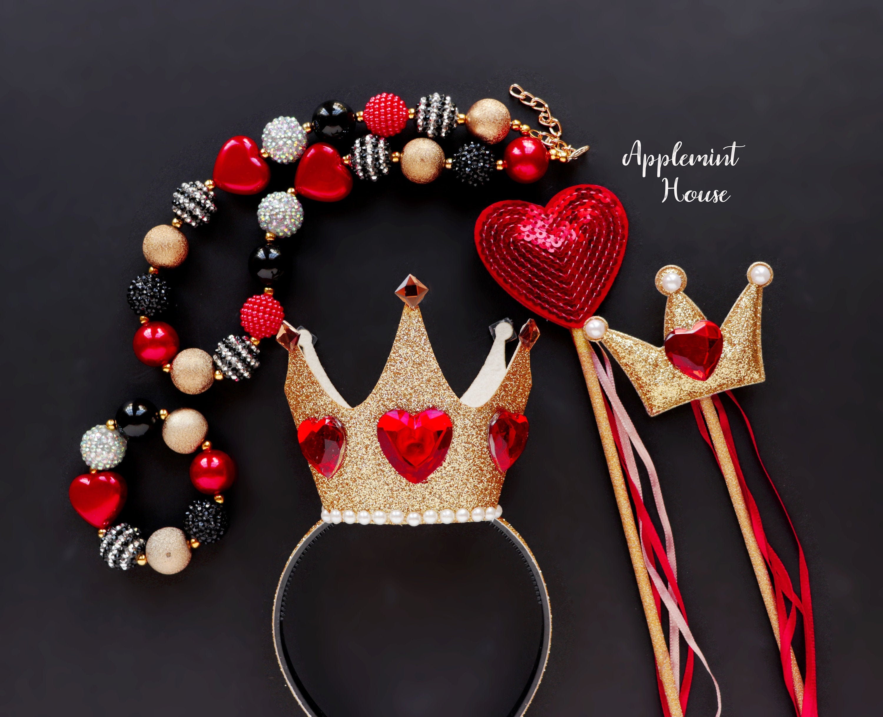 Queen of Hearts Costume Crown, Alice in wonderland