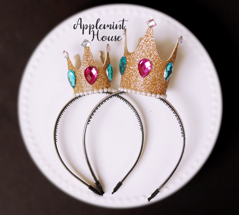 Princess Peach Crown Hair Clip Baby Girl Princess Peach Super Etsy