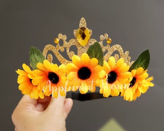 birthday crown, Sunflower crown, flower headband, sunflower birthday party crown, sunflower first birthday, girl birthday crown, women crown
