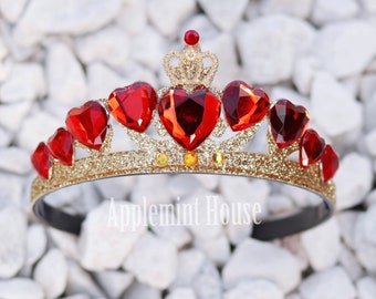 Queen of Hearts Crown, Evie Crown, Descendant Crown, Birthday crown, costume Headband, Halloween costume Headband, Priciness Crown