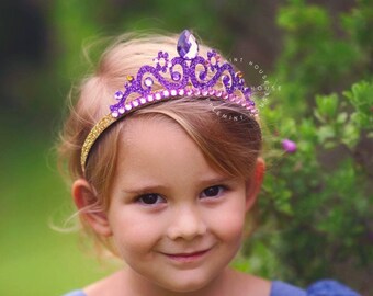 Rapunzer Crown, Rapunzer tiara, Tangle Crown, Princess Lavender Glitter Crown, Birthday Crown, Birthday Gifts for Kids, Gifts for Girls