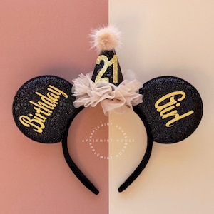Birthday ears, Birthday Mickey Ears, Minnie Ears, Custom Mickey ears, Birthday Party Hat ears, Mickey ears, Mickey ears, Mouse ears headband