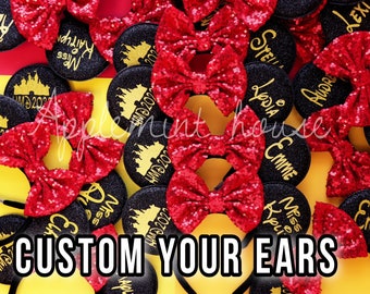 Custom Mickey Ears, Mickey Ears, Customized logo Mouse Ears, Minnie Ears, Cheer team ears, National 2024 Ears, Summit 2024 Mickey headband