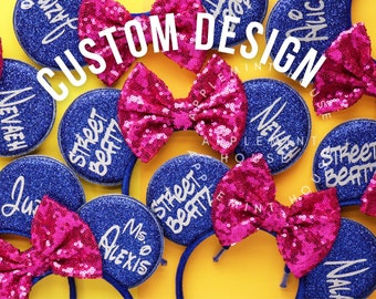 Custom Mickey ears, Mickey Ears, Custom Minnie ears, Customized Minnie Ears, Cheer team ears, National 2024 Ears, Summit 2024 Mickey ears