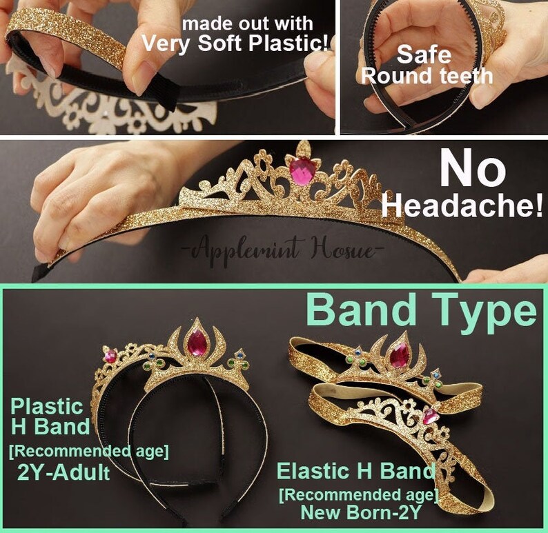 Anna Crown, Anna Headband, Frozen Crown, Princess Crown, Birthday Crown, Princess Costume Crown, Glitter Gold and Glitter Silver Crown image 6