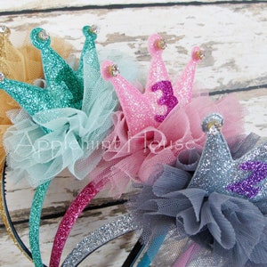 Birthday Girl Crown, Birthday crown with Age, Glitter Party crown headband for girls Kids, Birthday Party crown gifts for girls