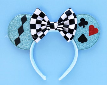 Alice Minnie Ears, Mickey Ears, Alice Costume Minnie Ears, Alice Mouse Ears , Alice Minnie Ears, Alice Mickey Mouse Ears
