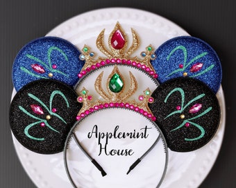 Minnie Ears, Anna ears, Mickey ears, Ice Queen ears, Minnie ears, Princess crown ears, Anna crown birthday ears, Mouse ears