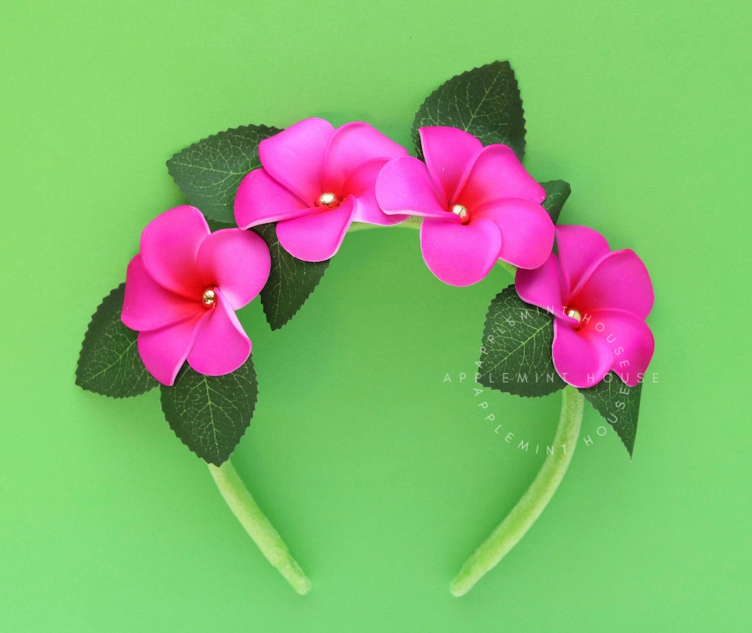 Hawaiian Flower Birthday Flower Headband, Tropical Flower Headband for