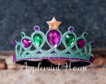 Mermaid Crown, Mermaid crown, Crown with Starfish, Princess Crown, Mermaid Birthday Crown, Glitter Crown, Princess Costume Crown