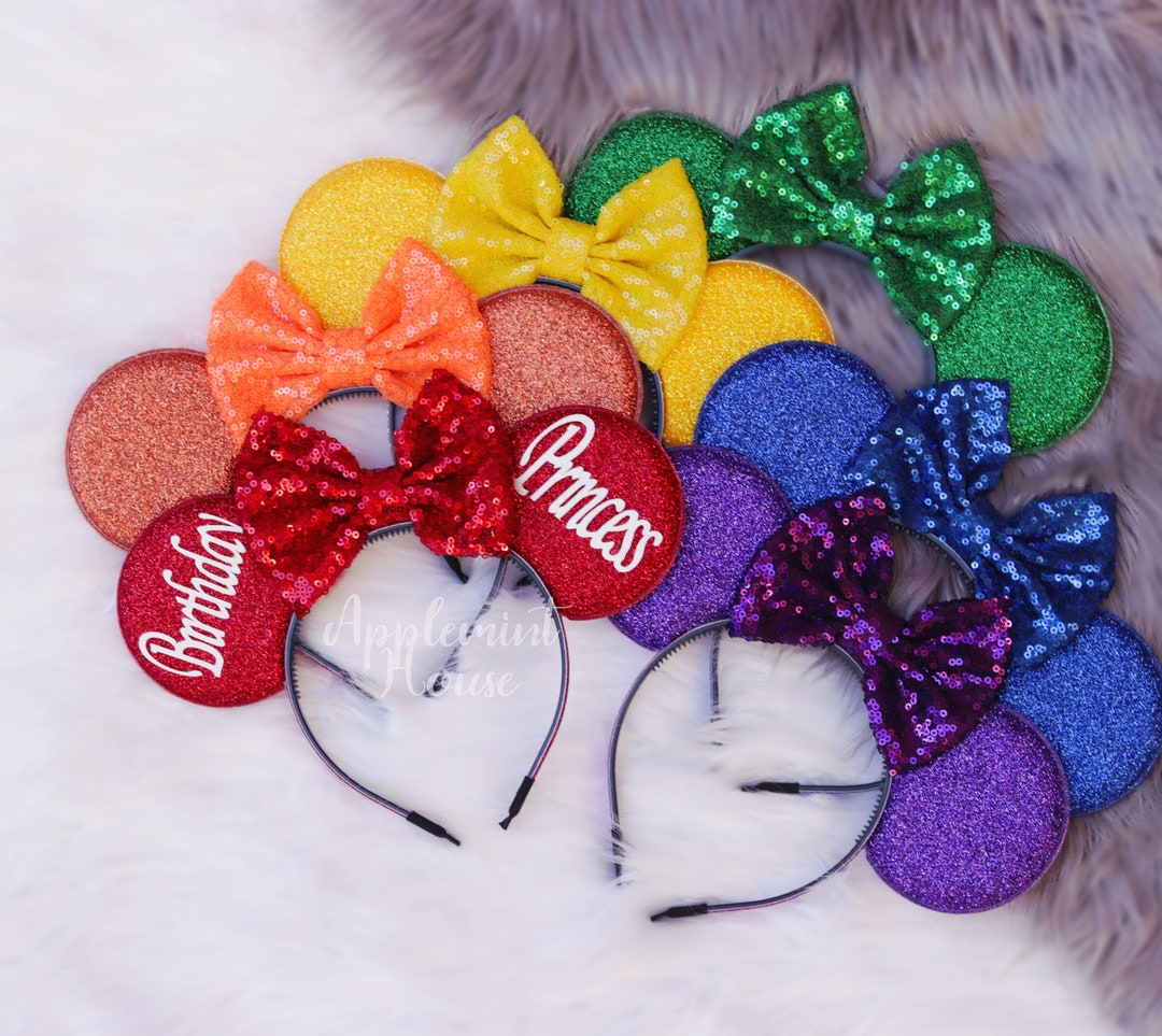 Mickey Custom Color Ears, Mickey Ears, Birthday Minnie Ears ...