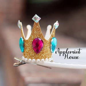 Corona di pesca, corona da principessa, corona di compleanno, cerchietto da principessa, corona per costume di Halloween, cerchietto di compleanno di pesca per adulti e bambini