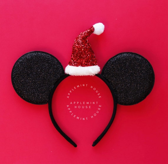 Mickey ears santa hat on sale