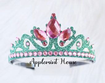 Mermaid Crown and Wand Set, Mermaid Necklace, Mermaid Crown, Mermaid Birthday Crown, Glitter Crown Kids and Girls, Costume Crown Headband