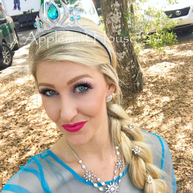 Elsa Crown, Frozen Crown, Birthday Crown, Princess Crown, princess Crown Headband, Elsa Costume Headpiece, Elsa Accessories image 7