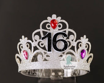 birthday crown, women birthday Crown, Adult birthday crown, personalization glitter tiara, 21st, 20th, 30th,40th, 16th, 50th,60th