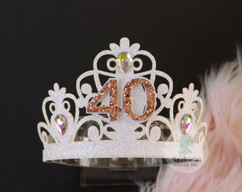birthday crown, women birthday Crown, Adult birthday crown, 40th, personalization glitter tiara, 21st, 20th, 30th,40th, 16th, 50th,60th