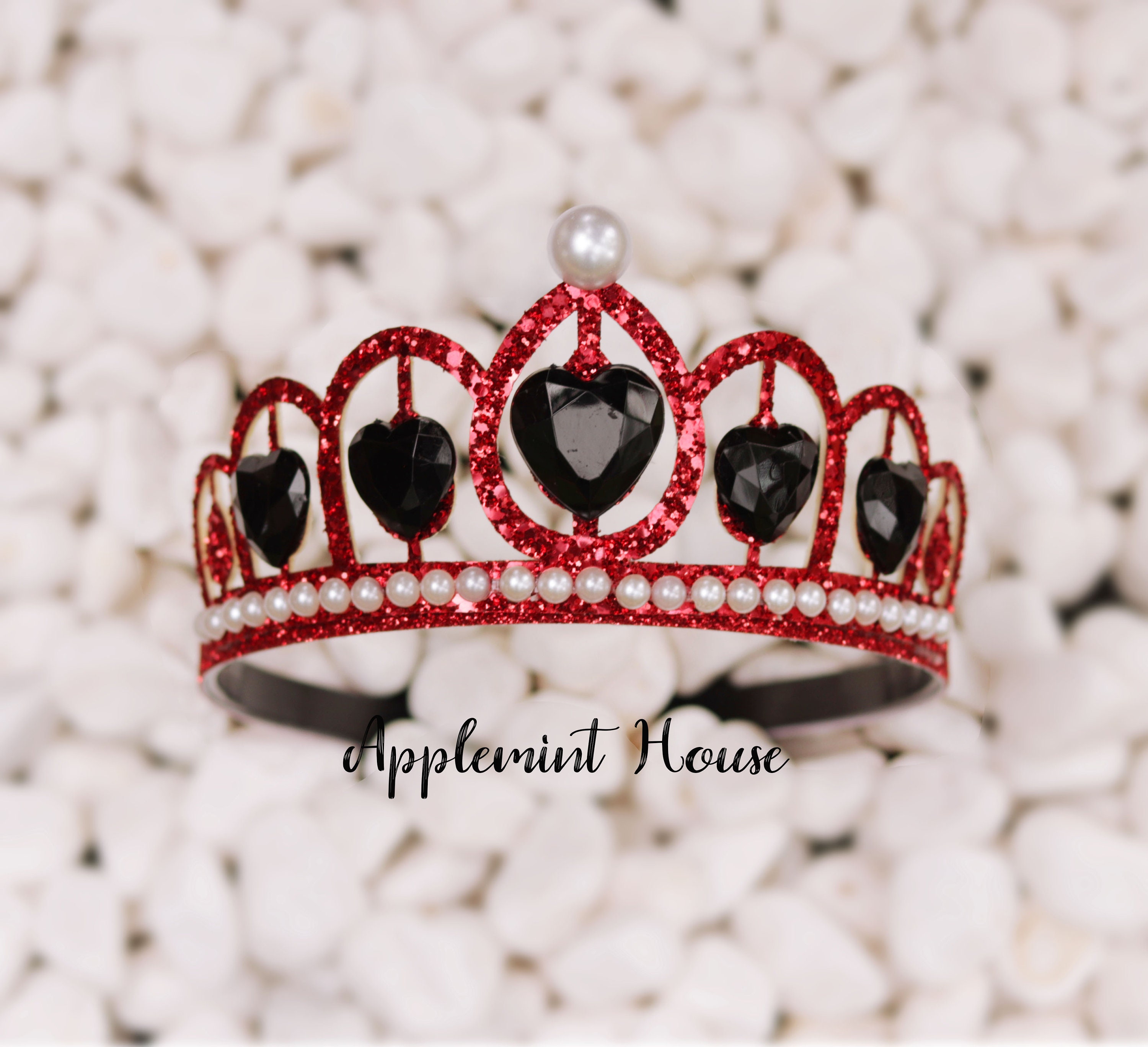 Queen of Hearts Crown, Queen of Heart Costume, Red Heart Gold Crown,  Birthday Crown, Villain Crown, Princess Crown for Adults and Kids 