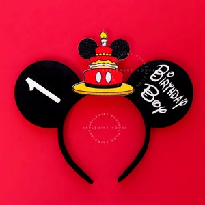 Birthday ears, Birthday Mickey ears, Boy Birthday ears, Mickey birthday boy ears, Birthday Minnie ears, First birthday ears, Mickey ears