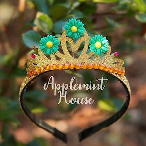 Fancy Nanci Crown, Fancy Nanci Crown Headband, Costume Crown, Princess Crown, Birthday Crown, Flower Crown, Glitter Gold Crow For Kids girls