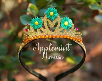 Fancy Nanci Crown, Fancy Nanci Crown Headband, Costume Crown, Princess Crown, Birthday Crown, Flower Crown, Glitter Gold Crow For Kids girls