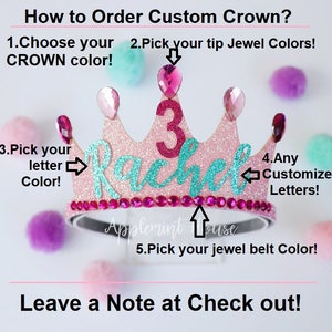 Birthday Crown, Birthday Girl Crown, Custom Crown Headband, Personalized Crown, Birthday Crown for Kids, Princess Crown, Glitter Crown image 6