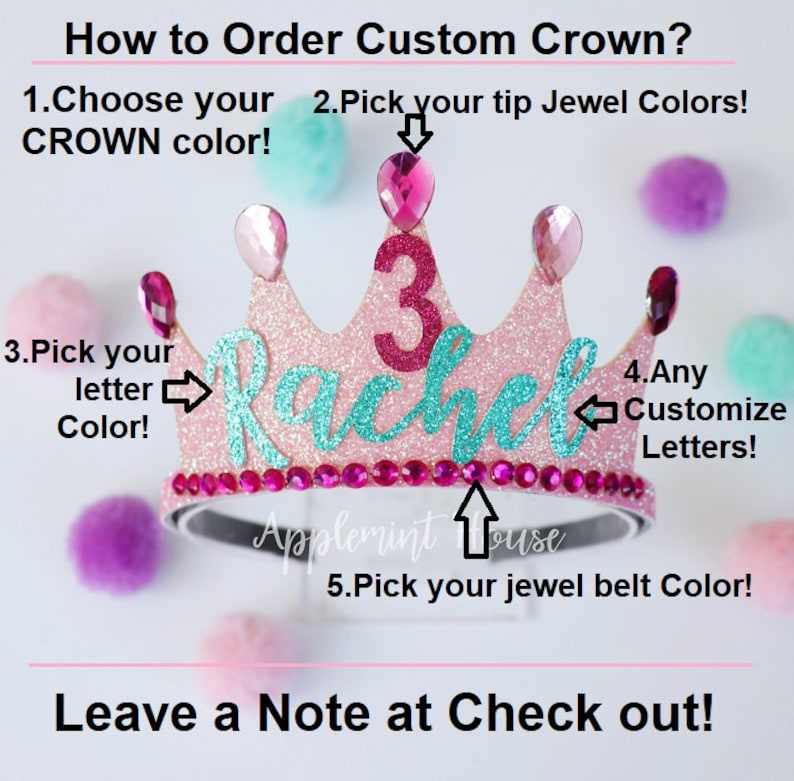 Birthday Crown, Birthday Girl Crown, Custom Crown Headband, Personalized Crown, Birthday Crown for Kids, Princess Crown, Glitter Crown image 6