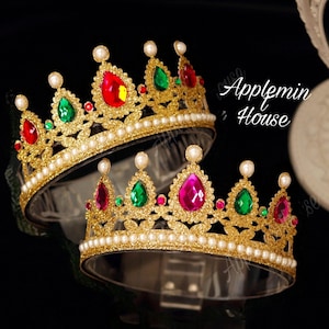Peach Crown Headband, Gold Glitter Birthday crown, Halloween costume crown, Peach Dress Up Cosplay, Princess Costume Crown for Kids &Adults
