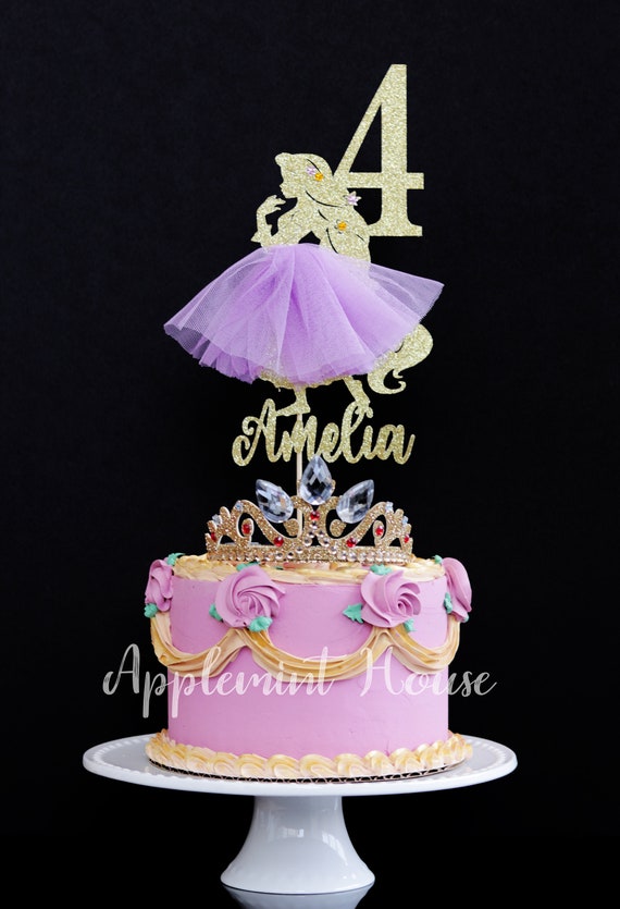 Rapunzel and Flynn Rider centerpiece decoration A great keepsake for your memories. Disney tangled lanterns cake topper