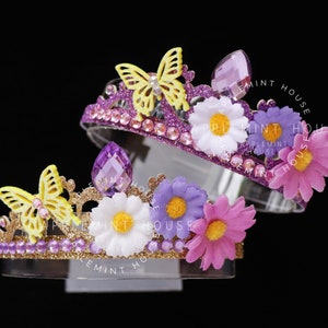 Princess crown, Birthday crown, Isabela inspired headband, flowers, butterfly, garden, gold, lavender crown headband, Tiara for kids, adults
