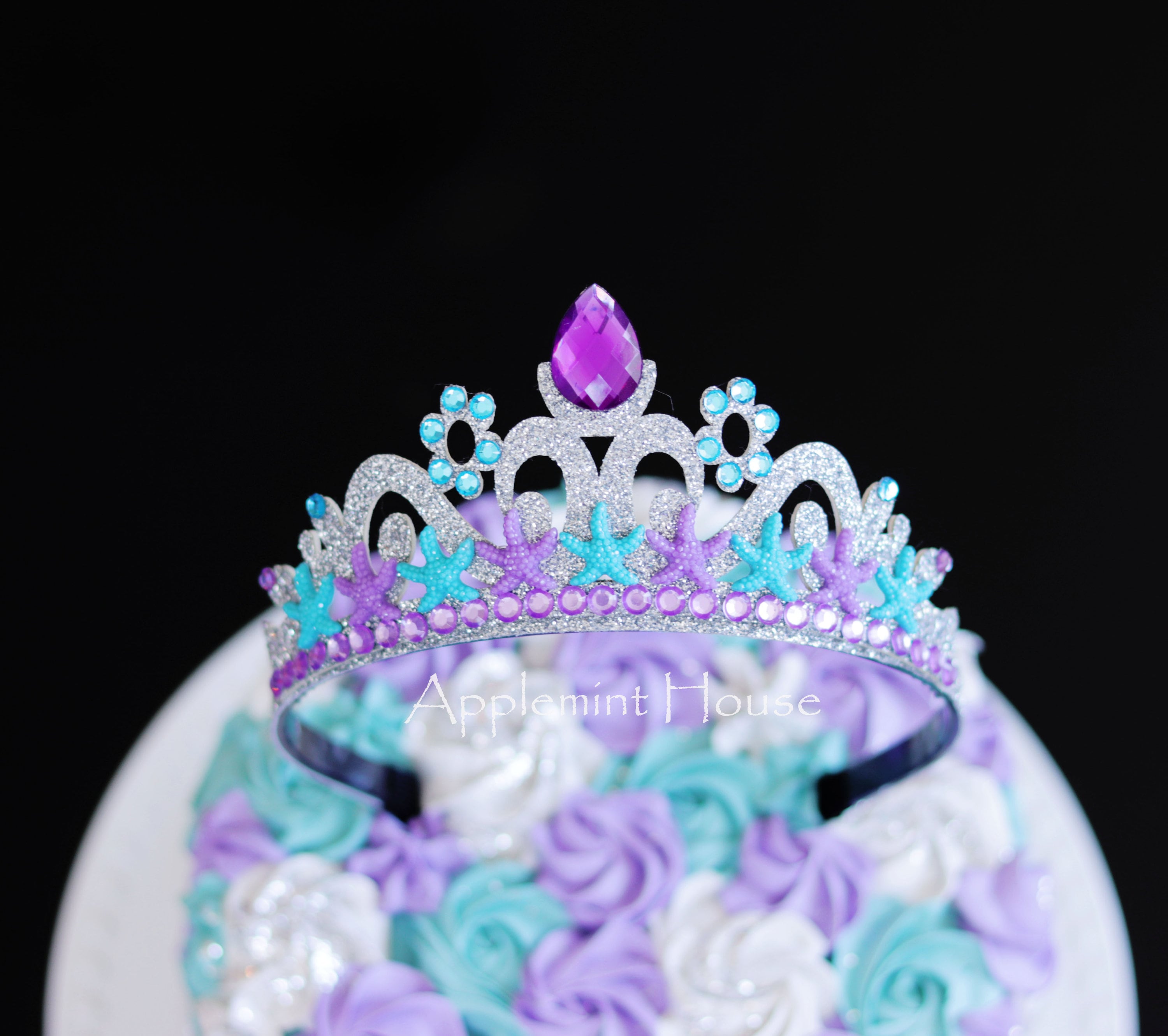 Mermaid Crown Princess Ariel Crown Mermaid Birthday Crown Crown Cake Topper Ariel Birthday Mermaid Theme Mermaid Topper