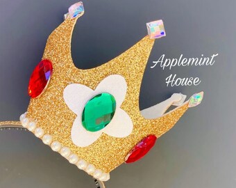 Daisy crown, Princess crown, Birthday crown, Peach crown, Princess headband, Halloween costume crown, birthday headband for adults and kids