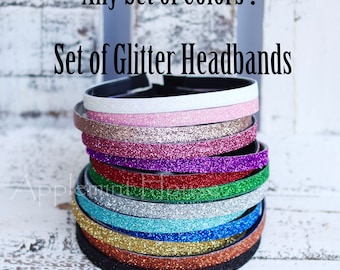 Glitter Plastic Headband, Glitter plain Headband, craft headband DIY, Glitter Headband Set, Headband Set, Plain Headband, Daily Headband